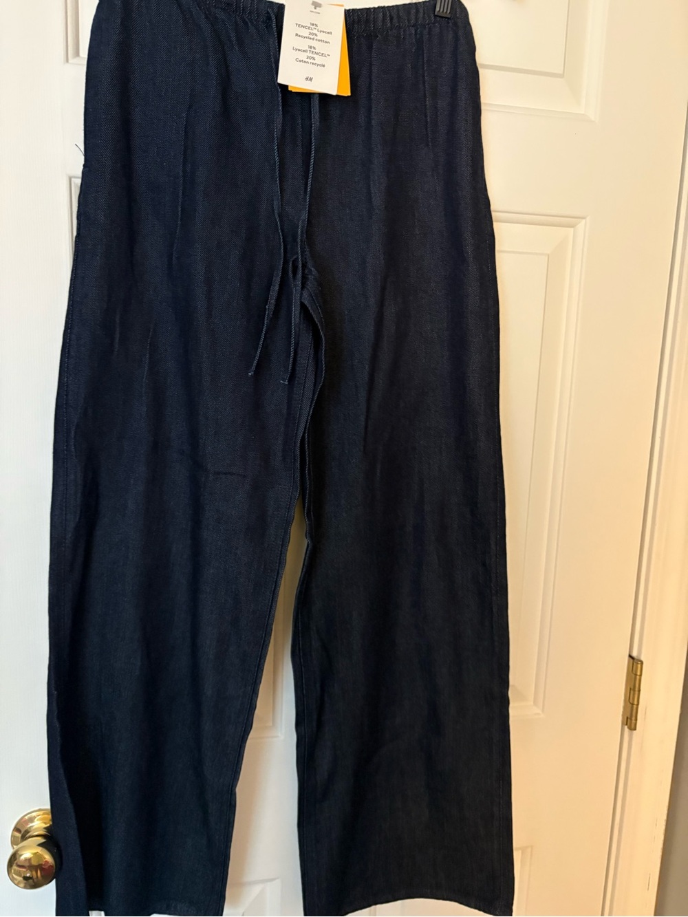 H&M Navy Wide-Leg Drawstring Joggers